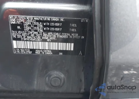 2016 Toyota Rav4 Xle from USA, damaged, VIN 2T3RFREV6GW523821